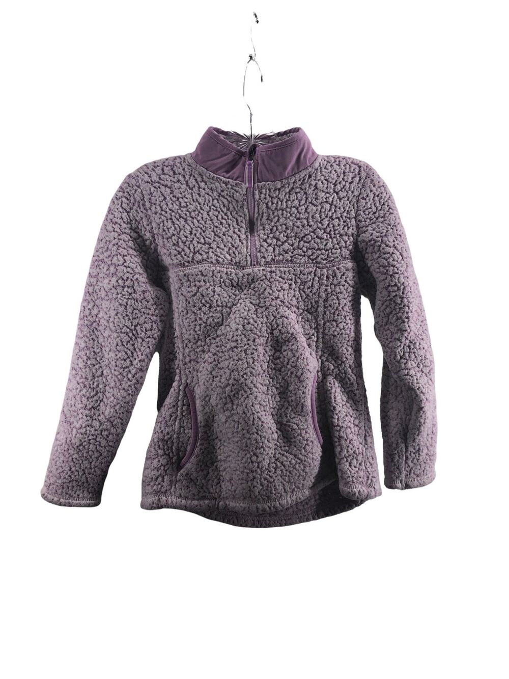 Wonder Nation Girls' Purple Plush Sherpa Fleece Jacket Youth Size Large 10-12